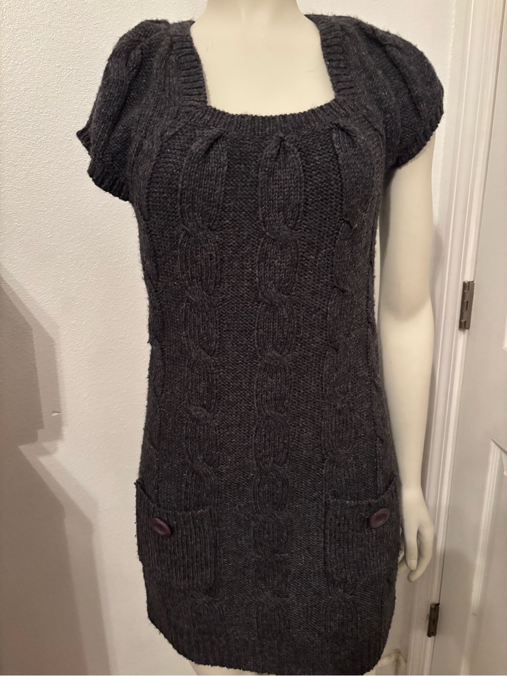 INC International Concepts Charcoal Knit Sweater vintage m